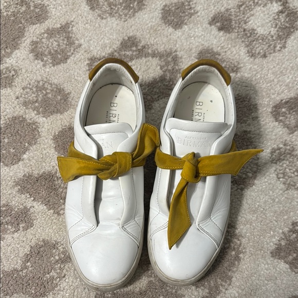 Alexandre Birman White and Yellow Ribbon Lace Sneakers - Picture 1 of 4